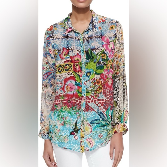 Johnny Was “Milla” Long Sleeved Printed Blouse